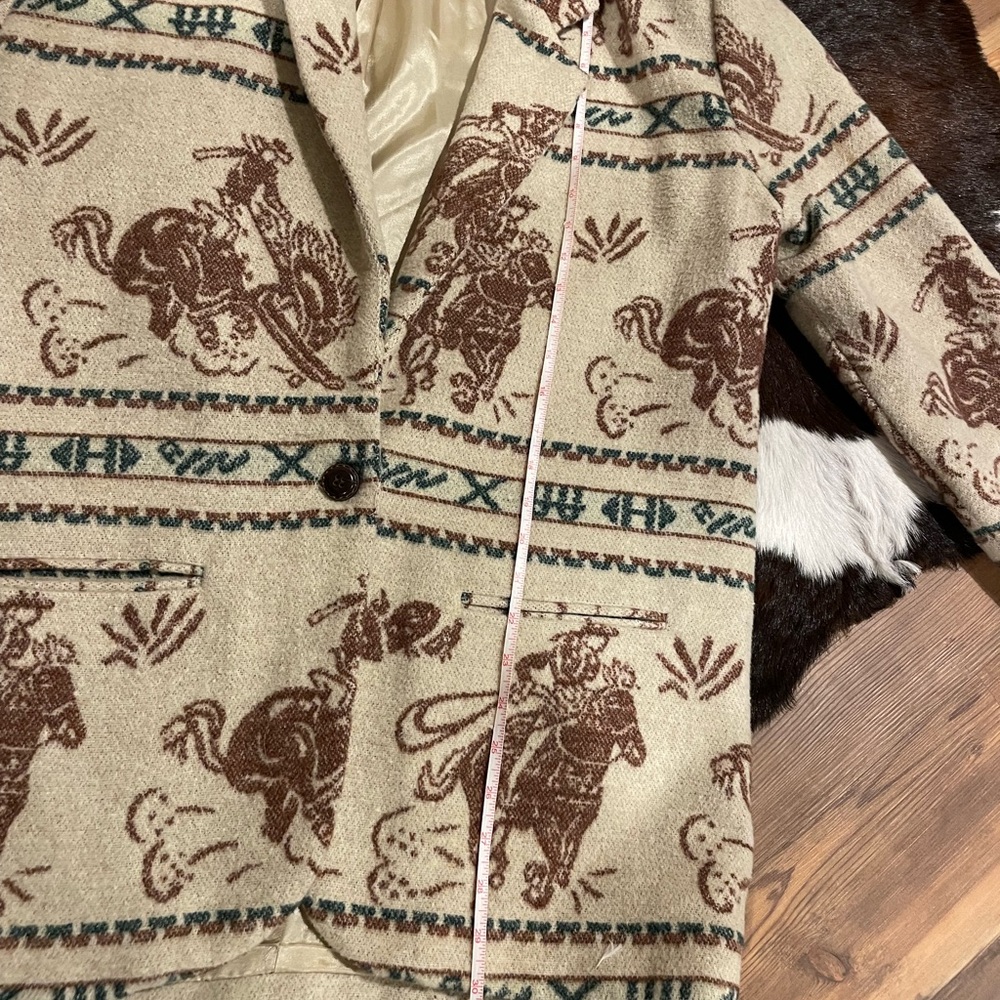 Pendleton Cream and Brown Patterned Blazer - image 12